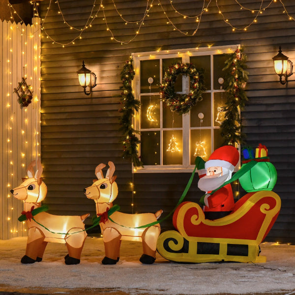 8 Ft Inflatable Santa Sleigh with Reindeer – additional product view 2