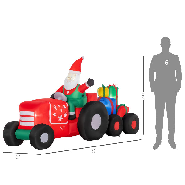 9 Ft Inflatable Santa Driving a Christmas Gift Trailer – additional product view 3
