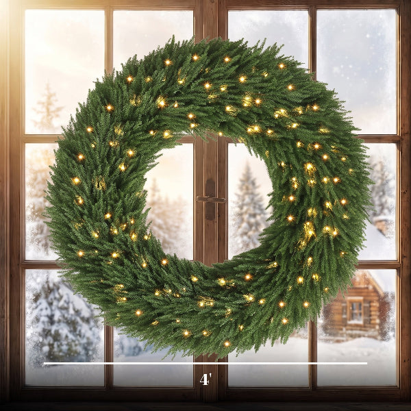48 Inch Pre-Lit Norfolk Pine Christmas Wreath – additional product view 3