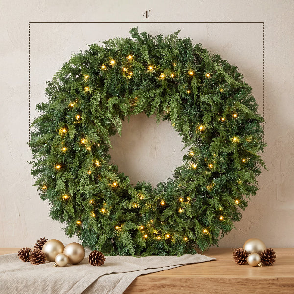 48 Inch Pre-Lit Cedar Christmas Wreath – additional product view 3
