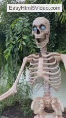 8 Ft Towering Skeleton with Projection Eyes