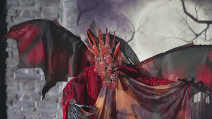 6 Ft Red Dragon Animated Wings