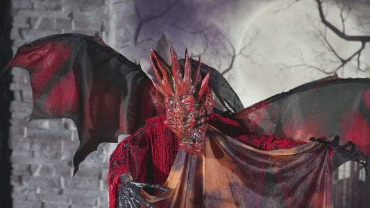 6 Ft Red Dragon Animated Wings
