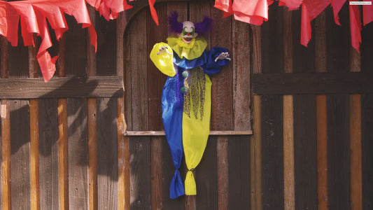 47" Hanging Killer Clown Animated Halloween decoration prop
