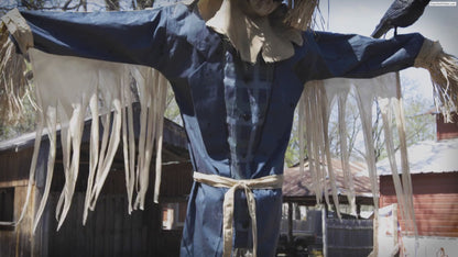 96" Staked Scarecrow with Raven