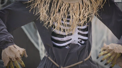 8 Ft Horror Scarecrow Animated