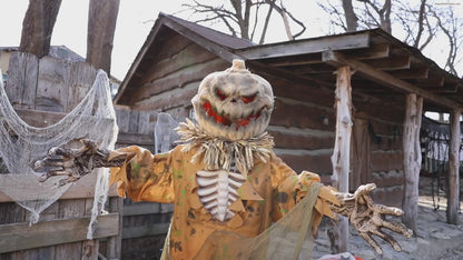66" Pop Up Pumpkin Scarecrow