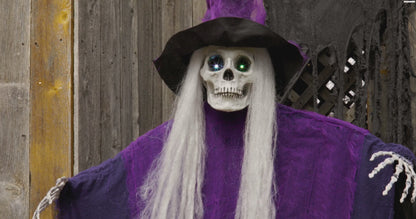 6 Ft Talking Skeleton Witch