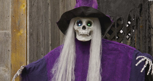 6 Ft Talking Skeleton Witch animated haloween prop