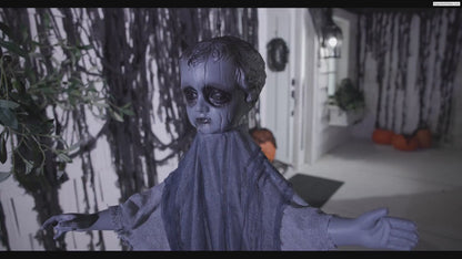 39" Hanging Animated Haunted Boy Doll