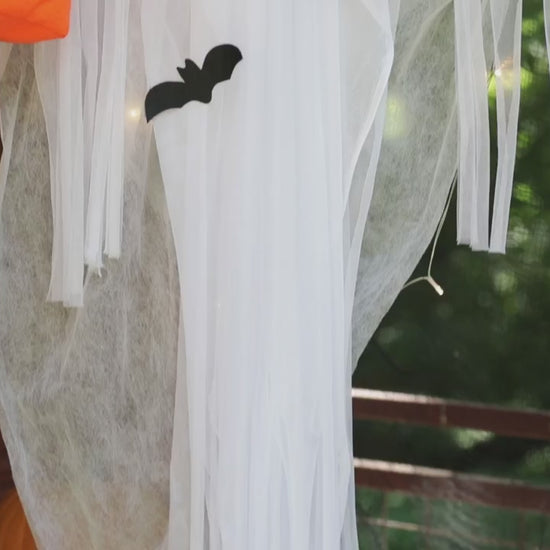 5 Ft. 10 in. Hanging Light-Up Ghost with Pumpkin Bag Halloween decoration