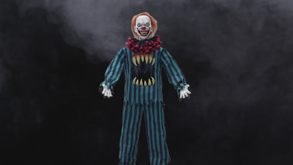 Animated Halloween decoration 65" hollow clown with teeth Prop