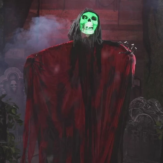 6 FT Animated Red &amp; Black Skeleton Reaper