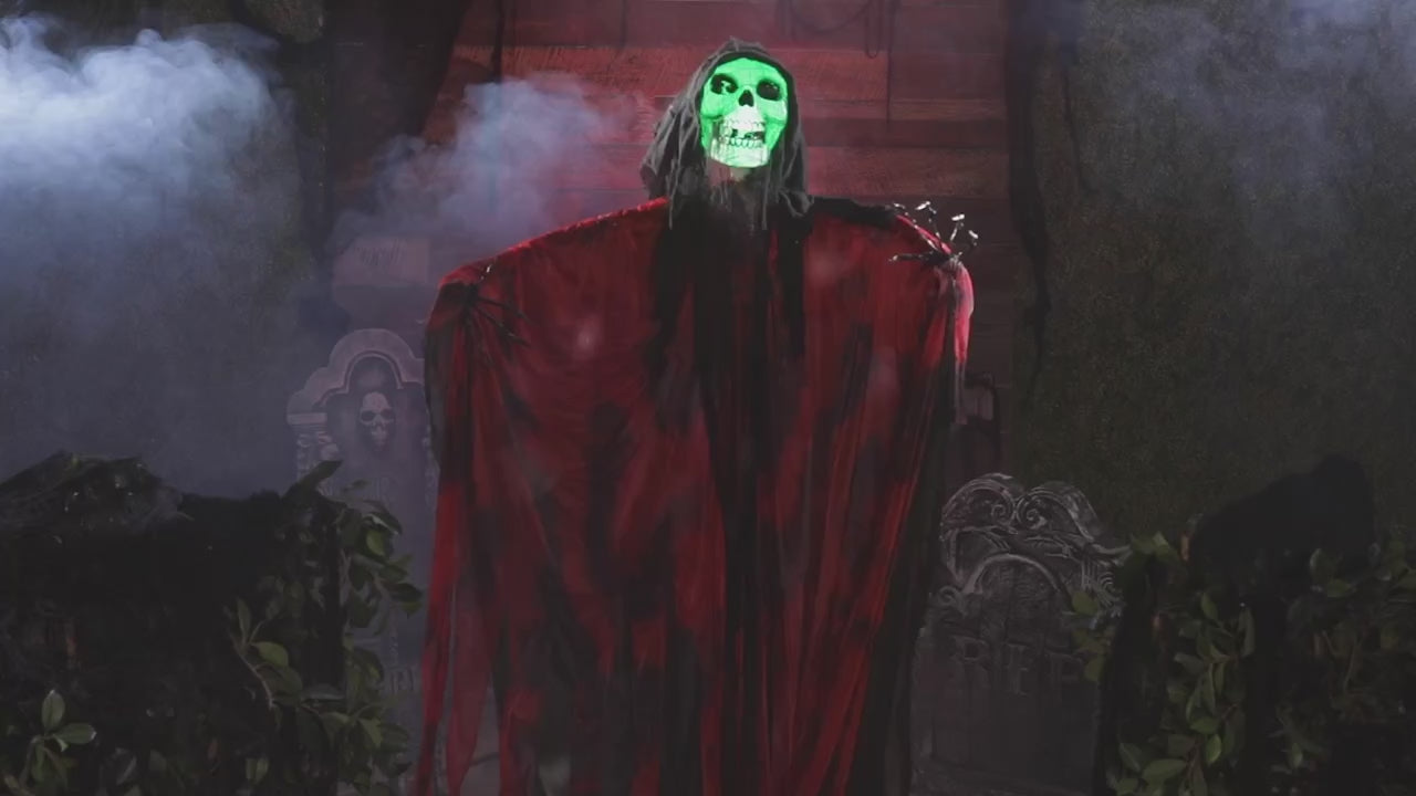 6 FT Animated Red & Black Skeleton Reaper
