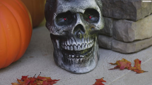 28" Lighted Stack of Skulls Blow Mold Halloween decoration