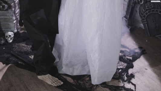5 Ft 10 in Animated Bride Groom Skeleton halloween prop