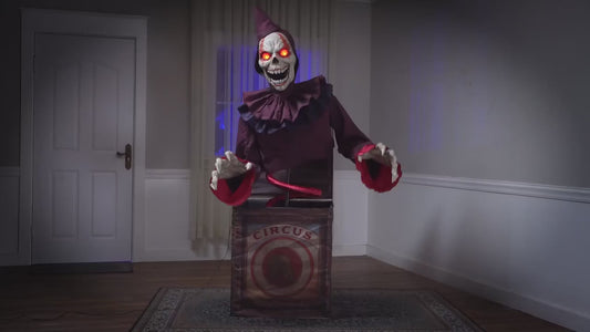 Halloween 2026 - Giant 5 Ft Animated Mechanical Jack in the Box Clown