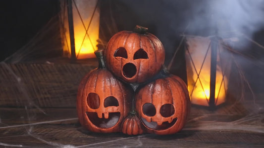 Pumpkin Trio Jack o' Lanterns Halloween decoration