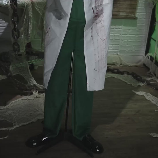 Halloween Props 2026 - 5 Ft. 10" Animated Standing Talking Doctor Halloween Decoration
