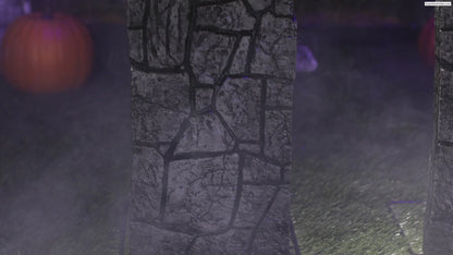 4 Ft Skull & Chain Pedestal Graveyard Fence