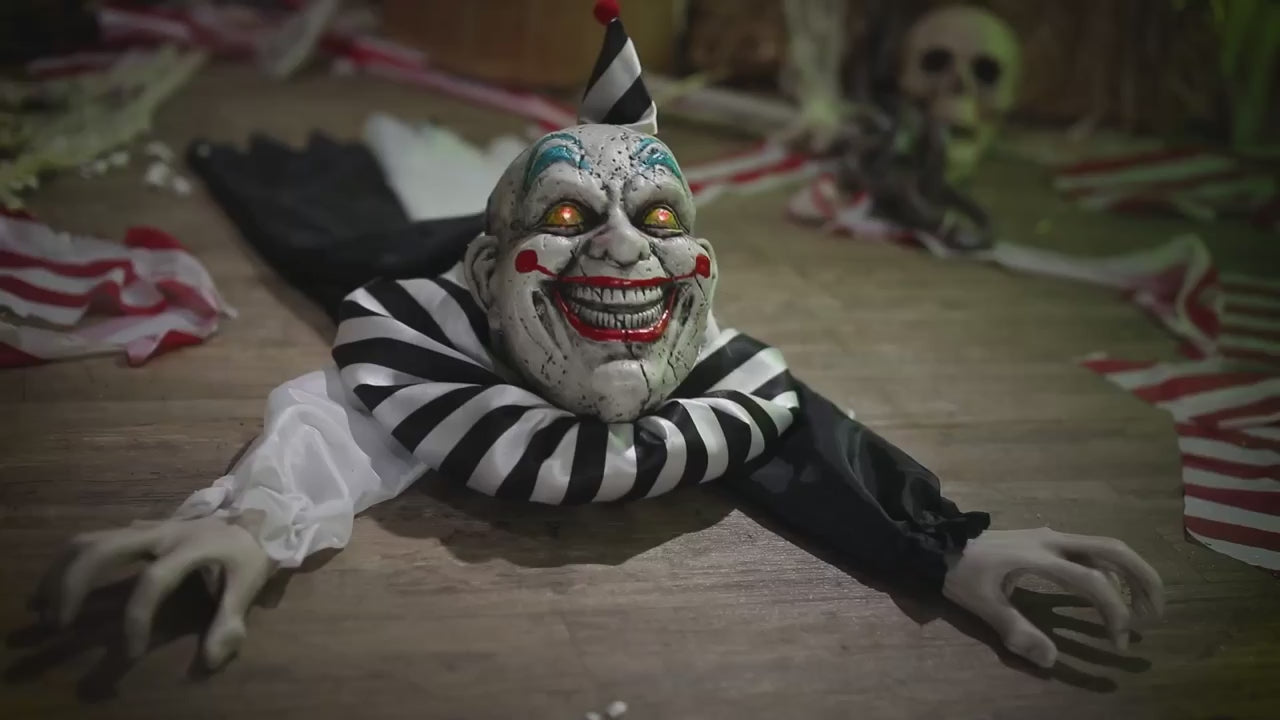 39" Crawling Animated Evil Clown Doll  Halloween Prop decoration