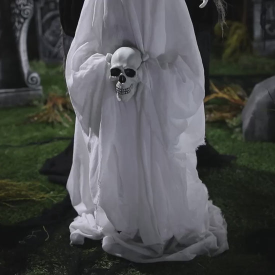 Life Size Raising Ghost with Skeleton Reaper Animated Halloween Prop