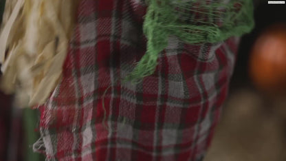 51" Hanging Talking Plaid Scarecrow