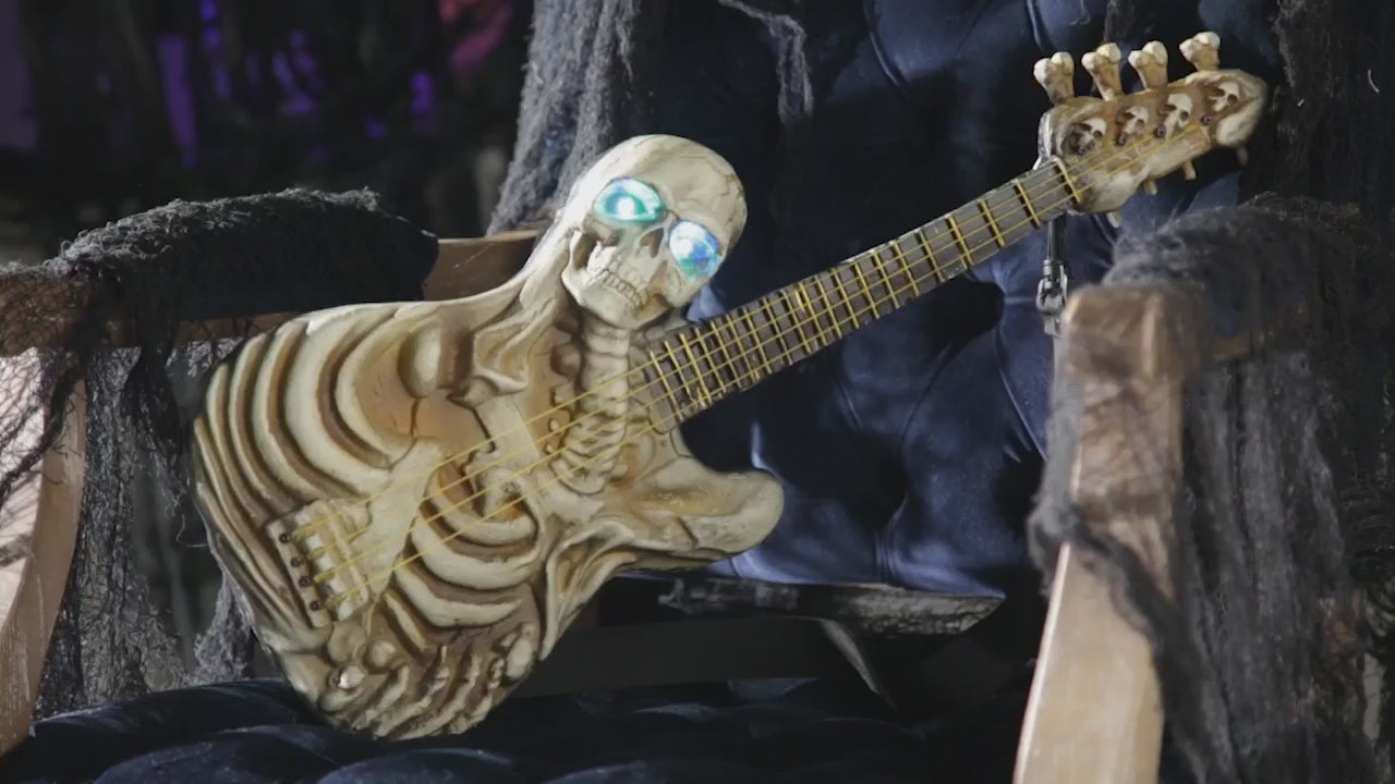 2 Ft Ghostly Skeleton Guitar Animated