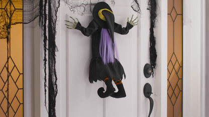 29" Kicking Crashed Witch Animated Halloween Decoration