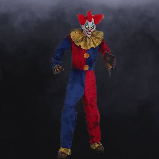 7 Ft 3 in Animated Axe Wielding Clown Halloween Prop decoration