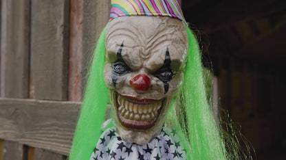 5 Ft 6 in Hanging Killer Clown Animated Halloween Prop