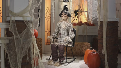 47" Rocking Scarecrow with Chair