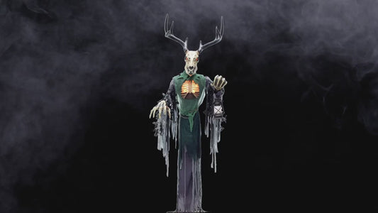 Halloween 2026 - 8 Ft Animated Skeleton Forest Creature with Horns Prop