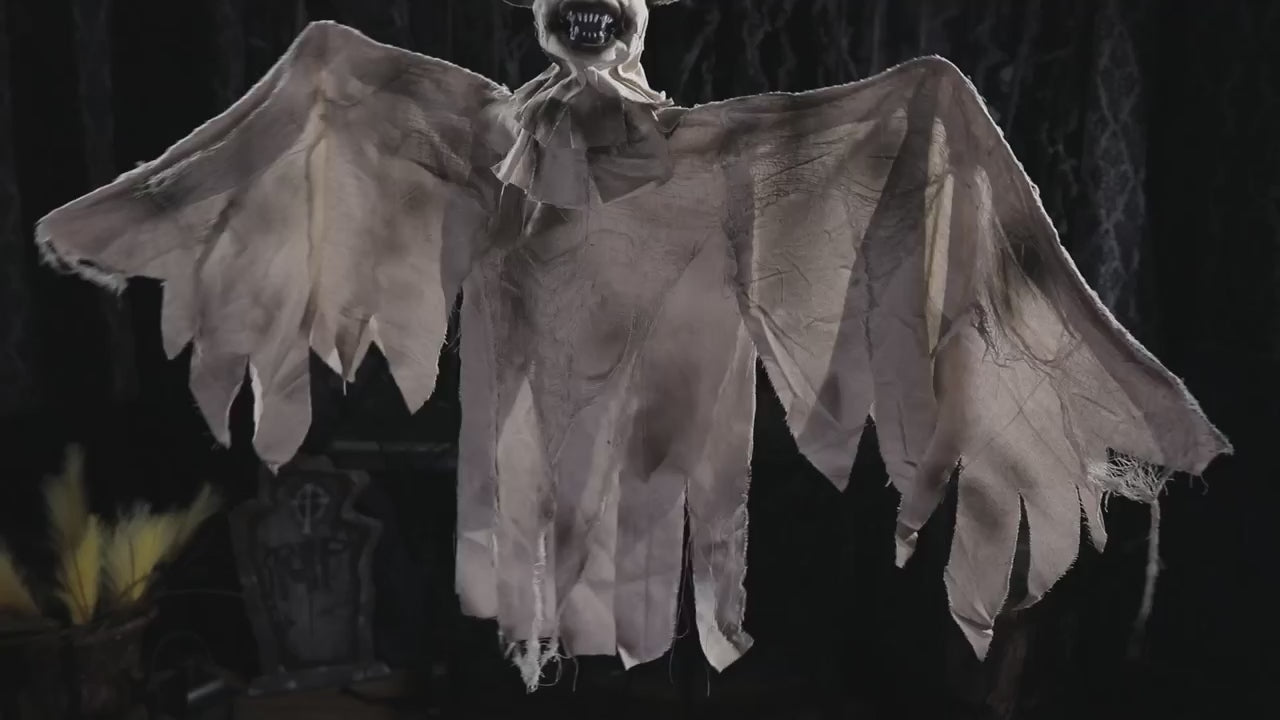 3 Ft Animated Hanging Bat Halloween Decoration Prop
