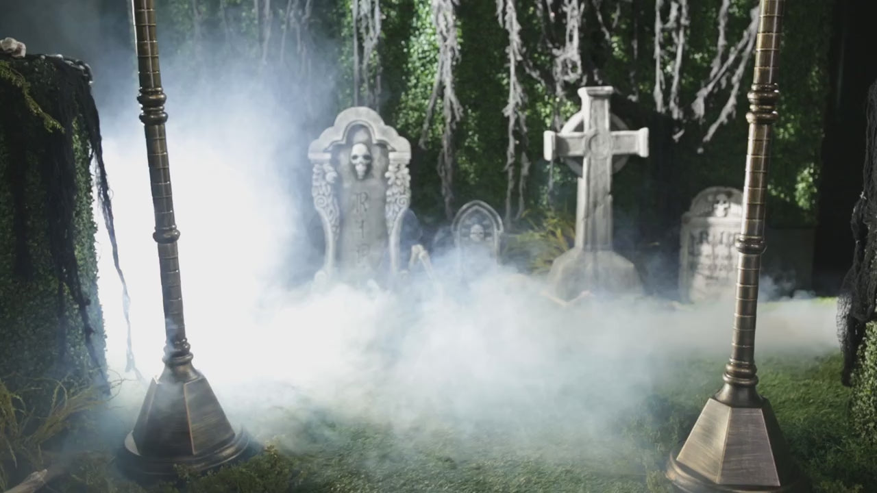 97" Halloween Manor Archway Graveyard Prop Cemetery Fence decoration