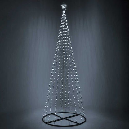 Giant 12 Ft cool white animated LED Christmas light show tree with 700 lights and illuminated star topper 