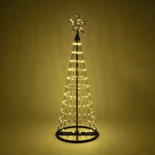 4 Ft warm white animated LED Christmas light show tree with 240 lights and glowing star topper 