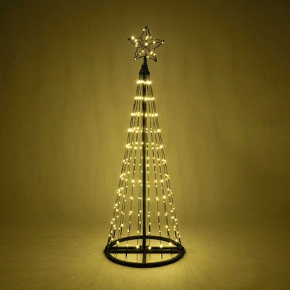 4 Ft warm white animated LED Christmas light show tree with 240 lights and glowing star topper 