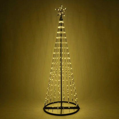 6 Ft warm white animated LED Christmas light show tree with 360 lights and glowing star topper 