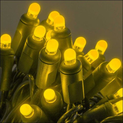 Lux360 D5 gold LED Christmas string lights with 360-degree illumination