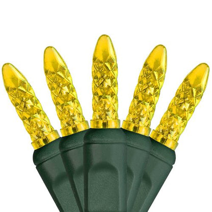 70 LED M5 gold Christmas string lights on green wire