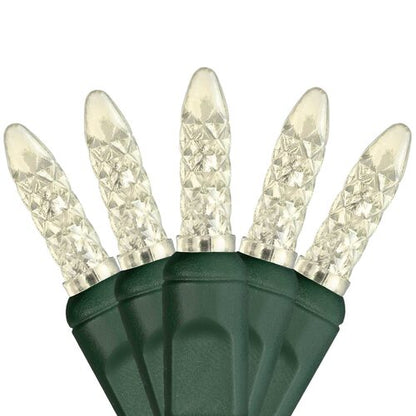 70 LED M5 warm white Christmas string lights on green wire