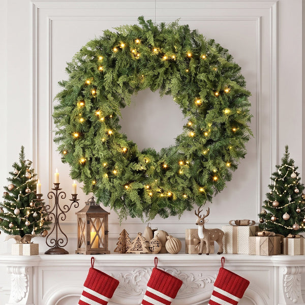 36 Inch Pre-Lit Cedar Christmas Wreath – additional product view 2
