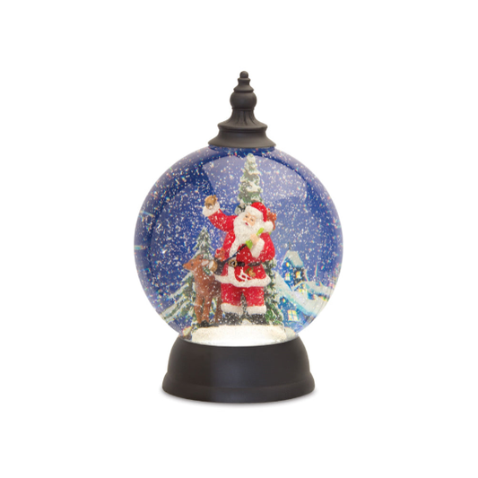 9.25 in Santa in Sleigh Snow Globe Christmas decoration