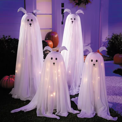 Set of 4 Dog Ghost Family Light Up Halloween Decoration
