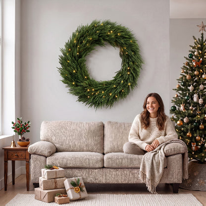 36 Inch Pre-Lit Norfolk Pine Christmas Wreath – additional product view 8
