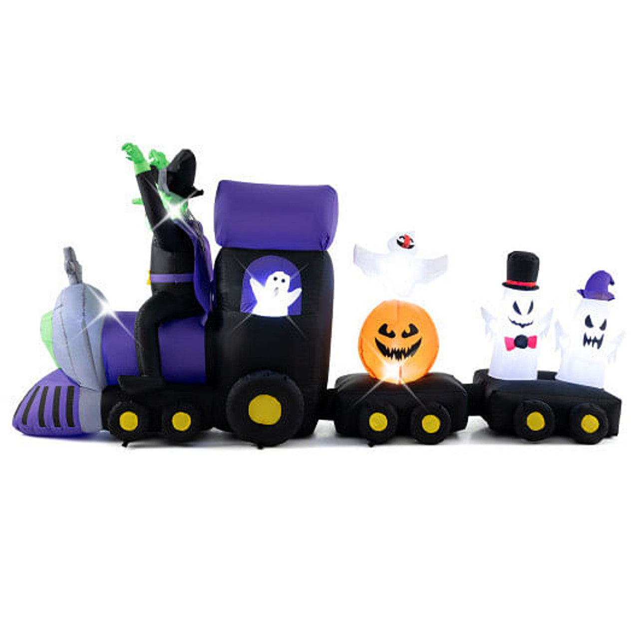 8 Ft Inflatable Pumpkin Ghost Train