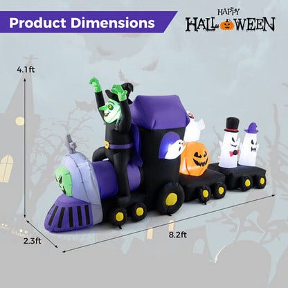 8 Ft Inflatable Pumpkin Ghost Train