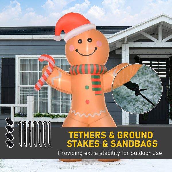8 Ft Inflatable Gingerbread Man with Candy Cane – additional product view 7
