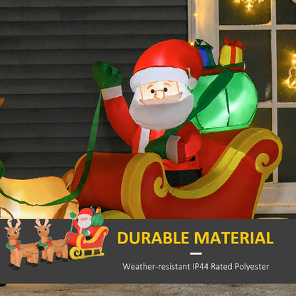 8 Ft Inflatable Santa Sleigh with Reindeer – additional product view 5